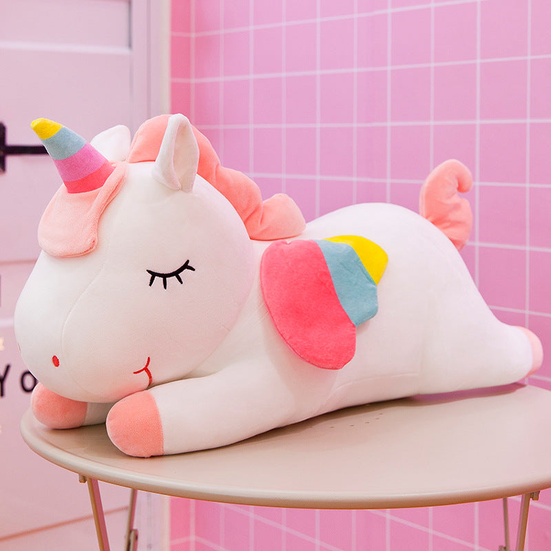 Unicorn Stuffed Animal Pillows Toy Cartoon Soft Stuffed Animals Dolls Mascot Birthday Xmas Gift Pink Decor