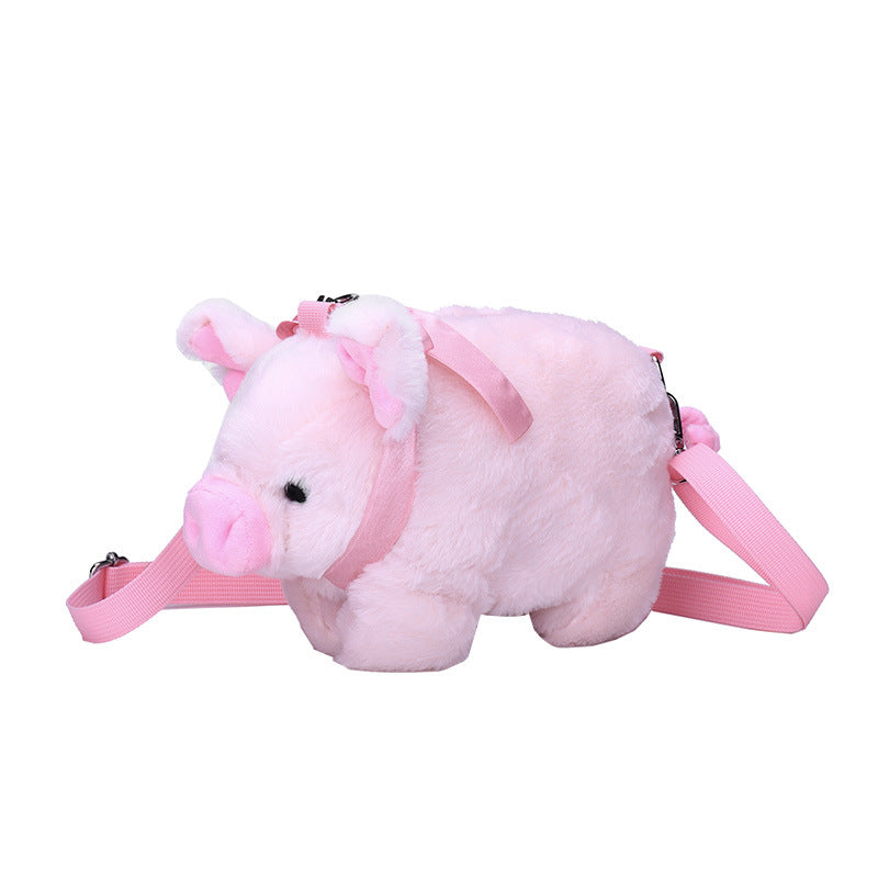 32CM Pink Pig Cute Plush Shoulder Bags Crossbody Bag Backpack School Bags Rucksack Cartoon Soft Stuffed Gift