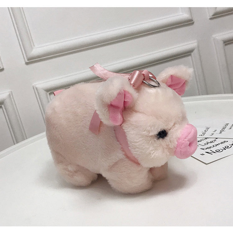 32CM Pink Pig Cute Plush Shoulder Bags Crossbody Bag Backpack School Bags Rucksack Cartoon Soft Stuffed Gift