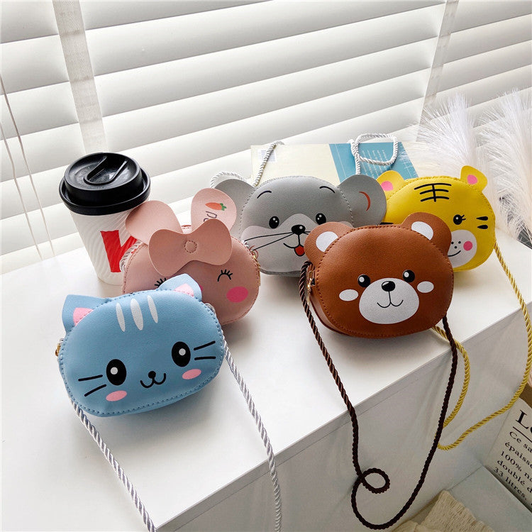 Kawaii Children Rabbit Bear Cat Animals Crossbody Shoulder Bag Chain Strap Purse Bag For Girls Kids Children's Day Gift