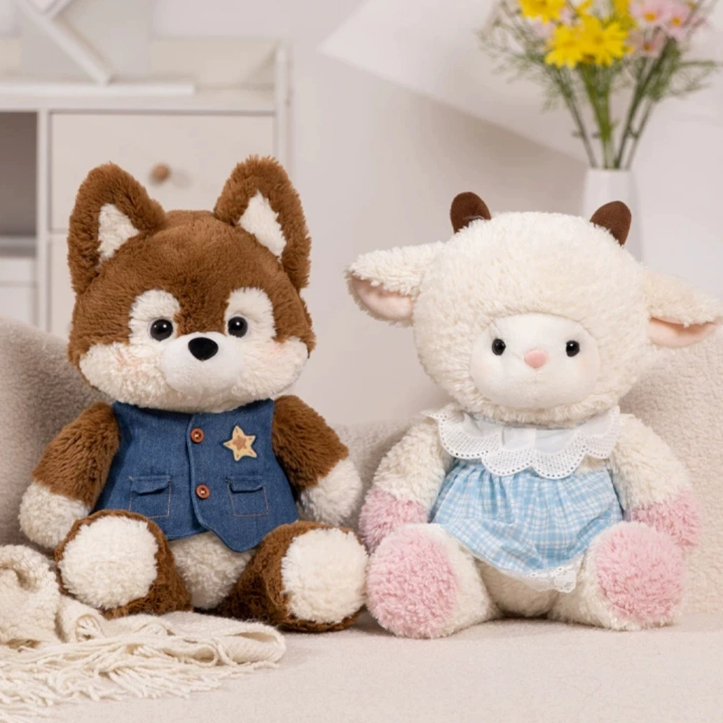 50CM Kawaii Bear Rabbit Cat Fox Dog Wolf Elephant Soft Stuffed Dolls Animals Plush Toys For Kids Xmas Gift Home Decor
