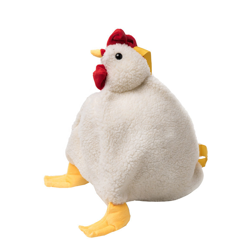 26CM Cute Chicken Plush Shoulder Bags Crossbody Bag Backpack School Bags Rucksack Cartoon Soft Stuffed Gift
