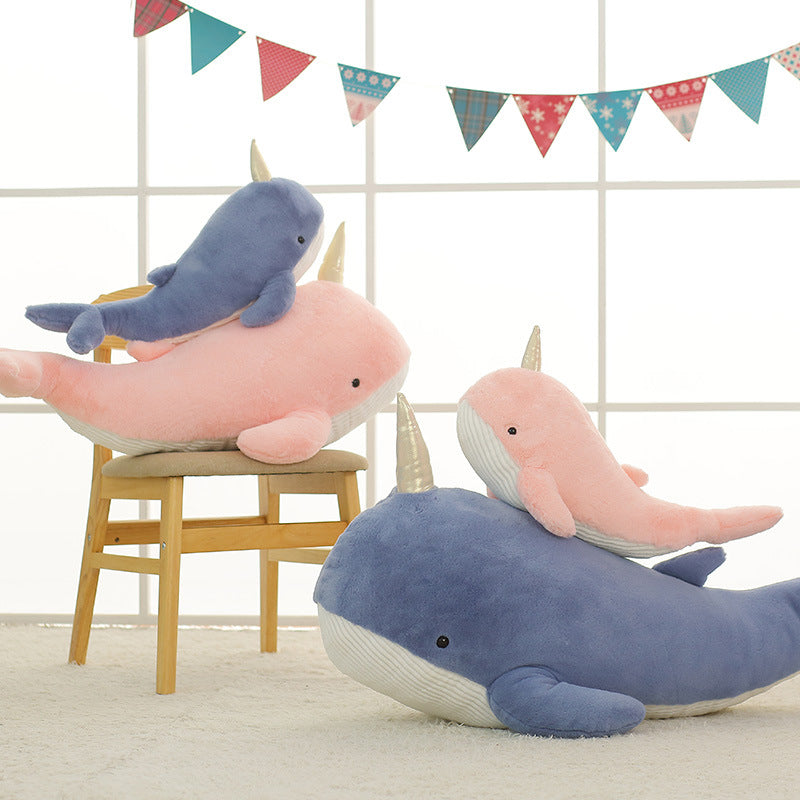 120CM Cute Fat Shark Whale Soft Sleep Pillow Plush Stuffed Toy Ocean Animals Dolls Mascot Birthday Xmas Gift