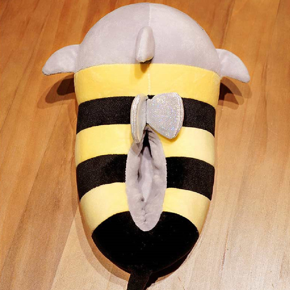 Carton Shark Bee Animals Plush Slipper Shoes For Adult Winter Warm Cozy Fluffy House Slippers Plush Shoes