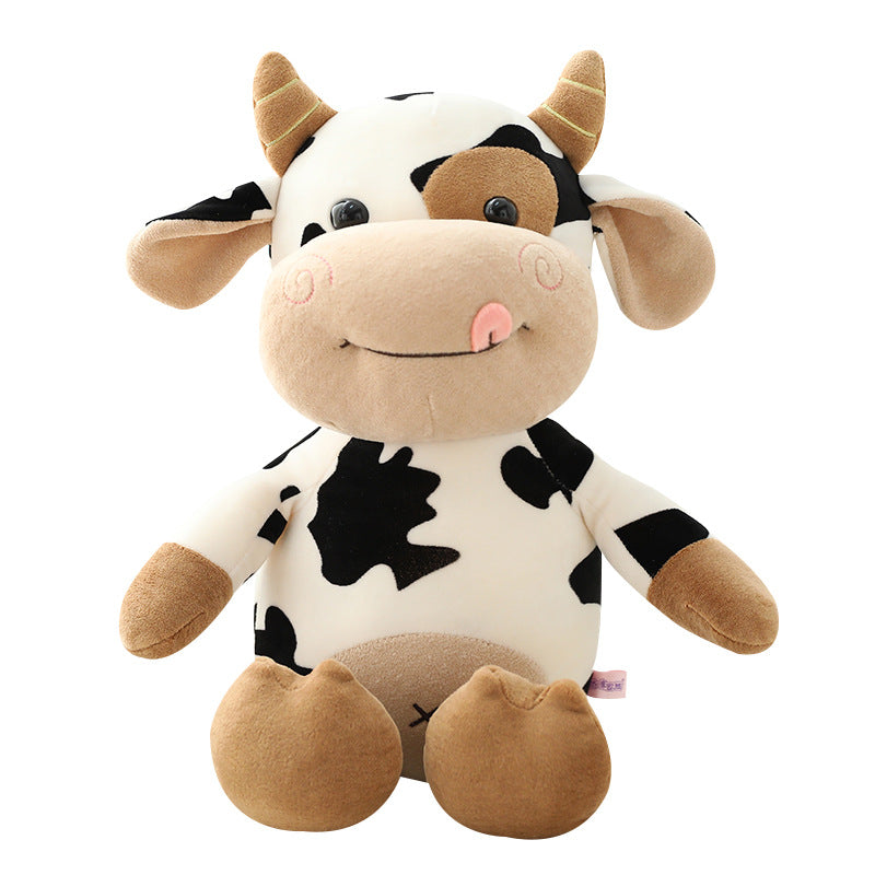 50CM Cow Plush Toy Animal Cow Stuffed Doll For Kids Birthday Gift Soft Fluffy Friend Hugging Cushion