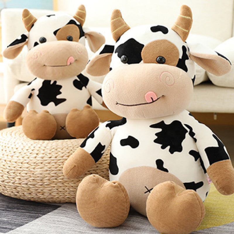 50CM Cow Plush Toy Animal Cow Stuffed Doll For Kids Birthday Gift Soft Fluffy Friend Hugging Cushion