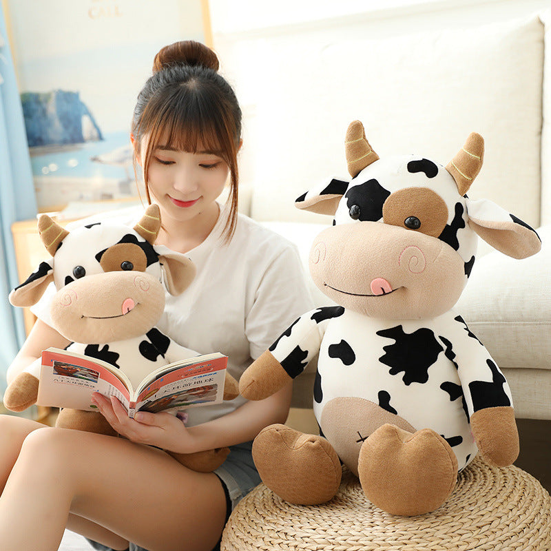 50CM Cow Plush Toy Animal Cow Stuffed Doll For Kids Birthday Gift Soft Fluffy Friend Hugging Cushion