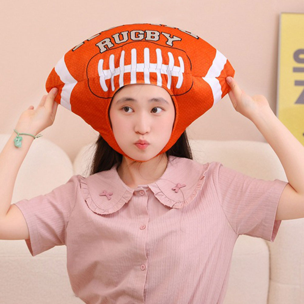 Halloween Rugby Headgear Decor Hat Party The Ball Headwear Stuffed Mascot Photo Prop Birthday Gift