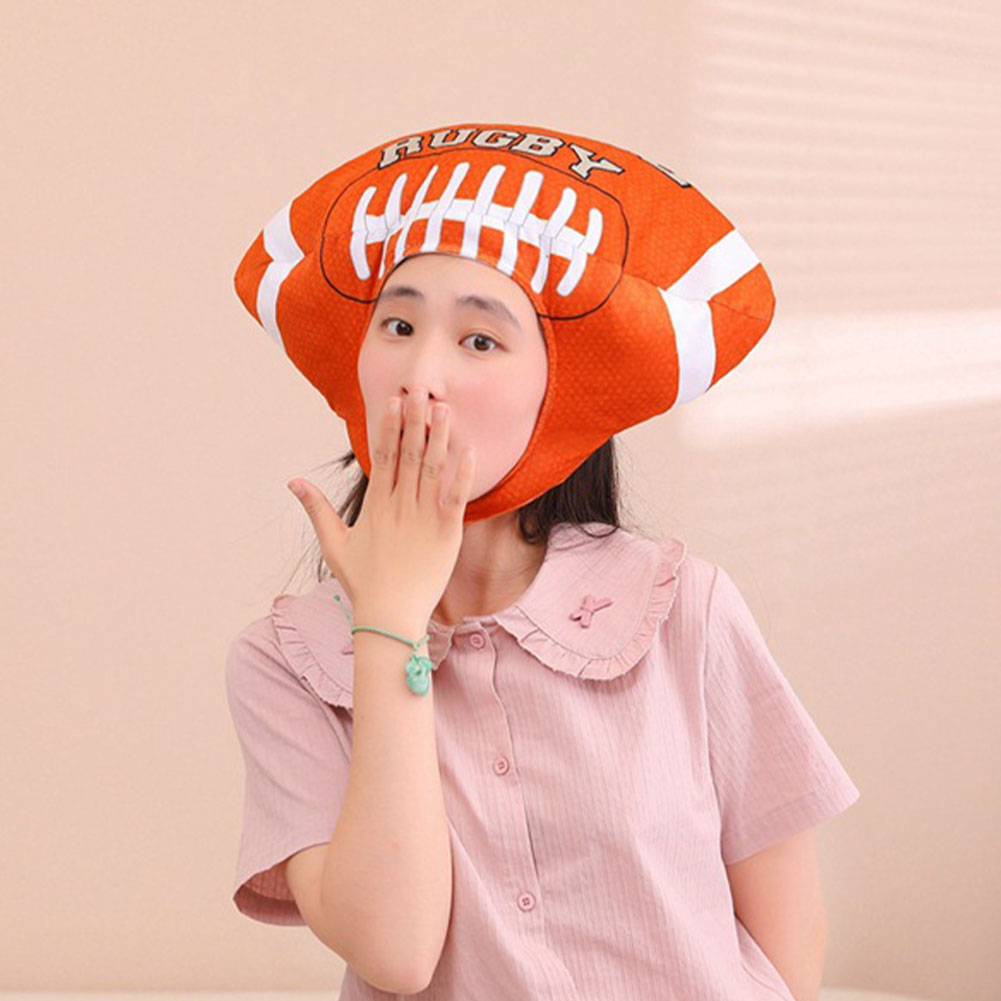 Halloween Rugby Headgear Decor Hat Party The Ball Headwear Stuffed Mascot Photo Prop Birthday Gift