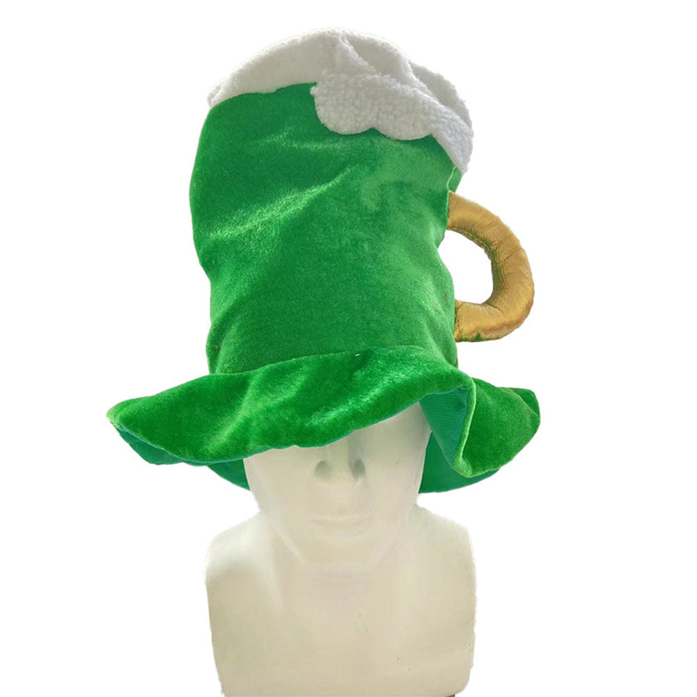Green Beer Festival Beer Hat Headgear Decor Party Headwear Stuffed Mascot Photo Prop Birthday Gift