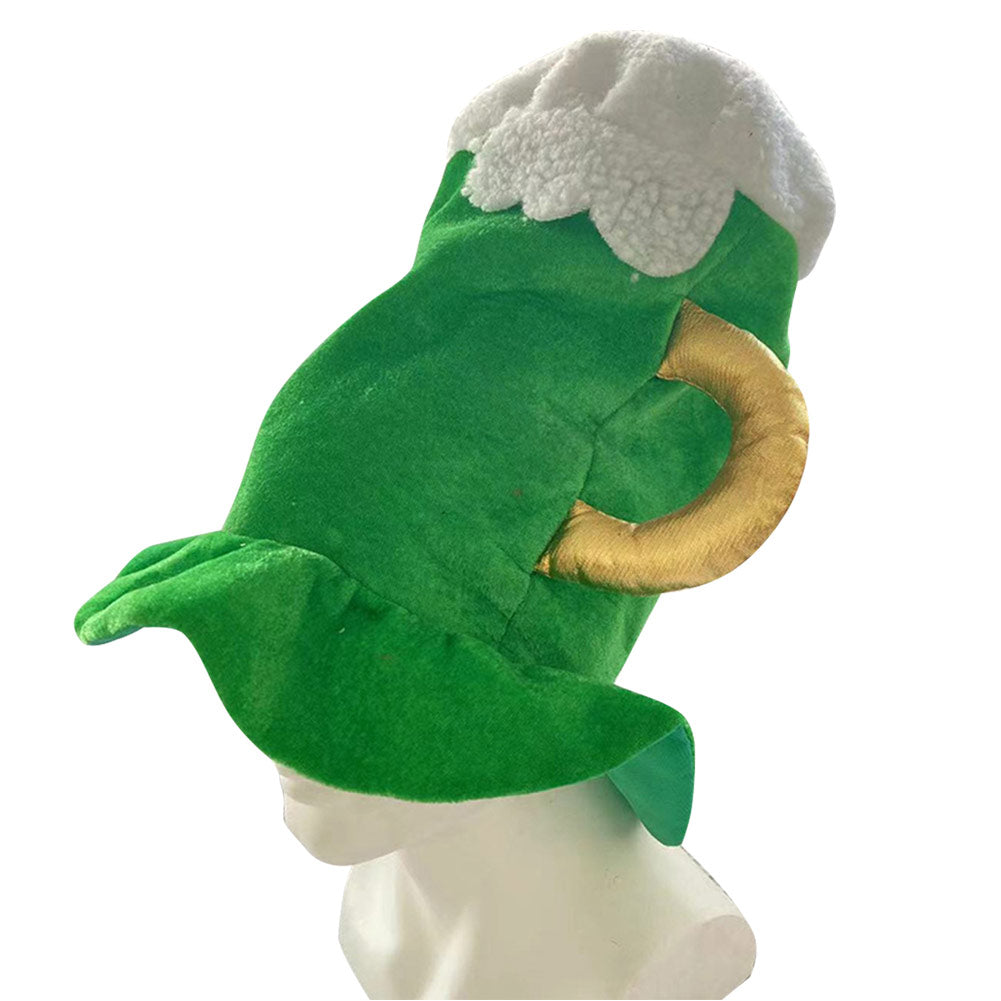 Green Beer Festival Beer Hat Headgear Decor Party Headwear Stuffed Mascot Photo Prop Birthday Gift