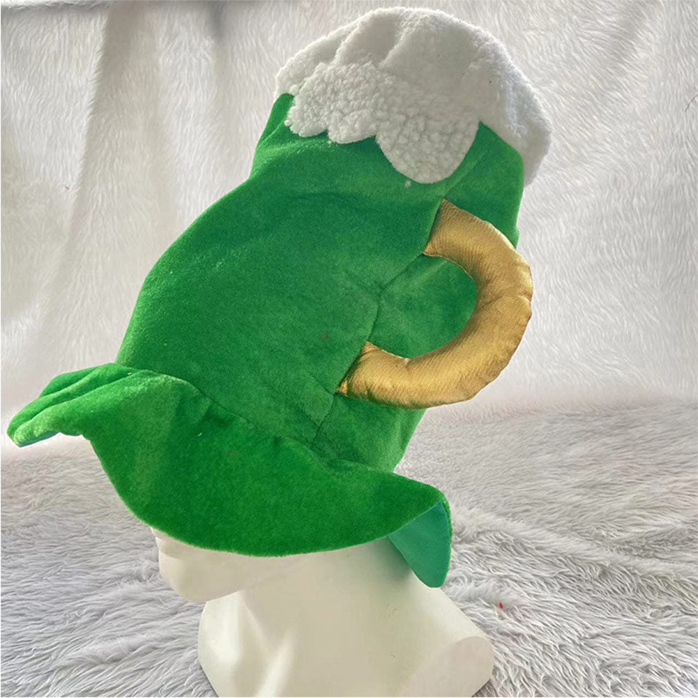 Green Beer Festival Beer Hat Headgear Decor Party Headwear Stuffed Mascot Photo Prop Birthday Gift