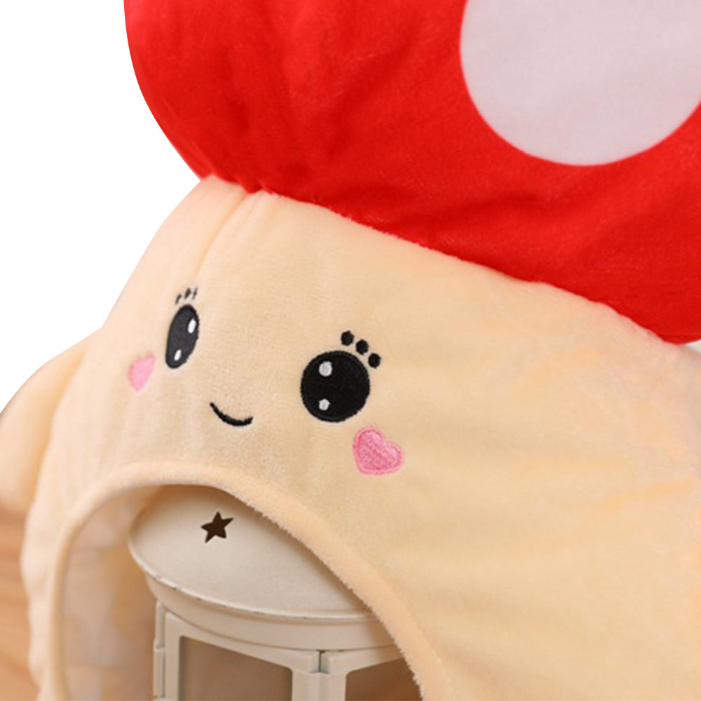 Red Mushroom Headgear Decor Hat Party Headwear Stuffed Food Vegetable Mascot Photo Prop Birthday Gift