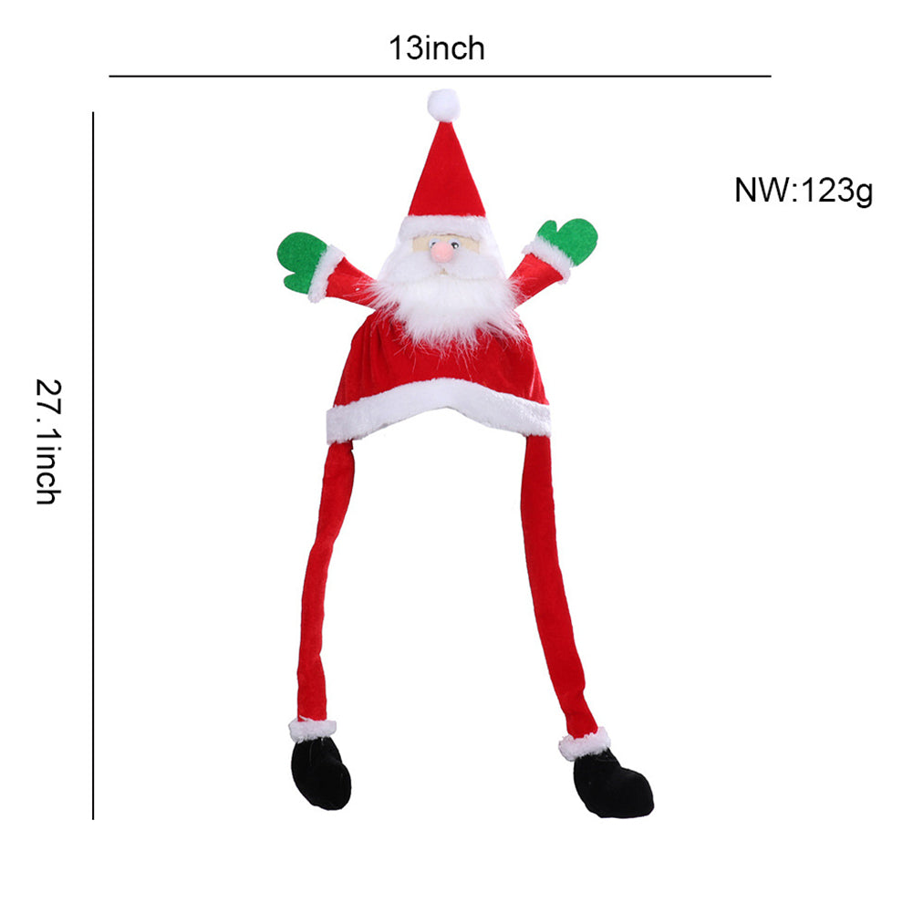 Christmas Santa Claus Hat Headgear Decor Party Headwear Stuffed Festival Mascot Photo Prop Birthday Gift
