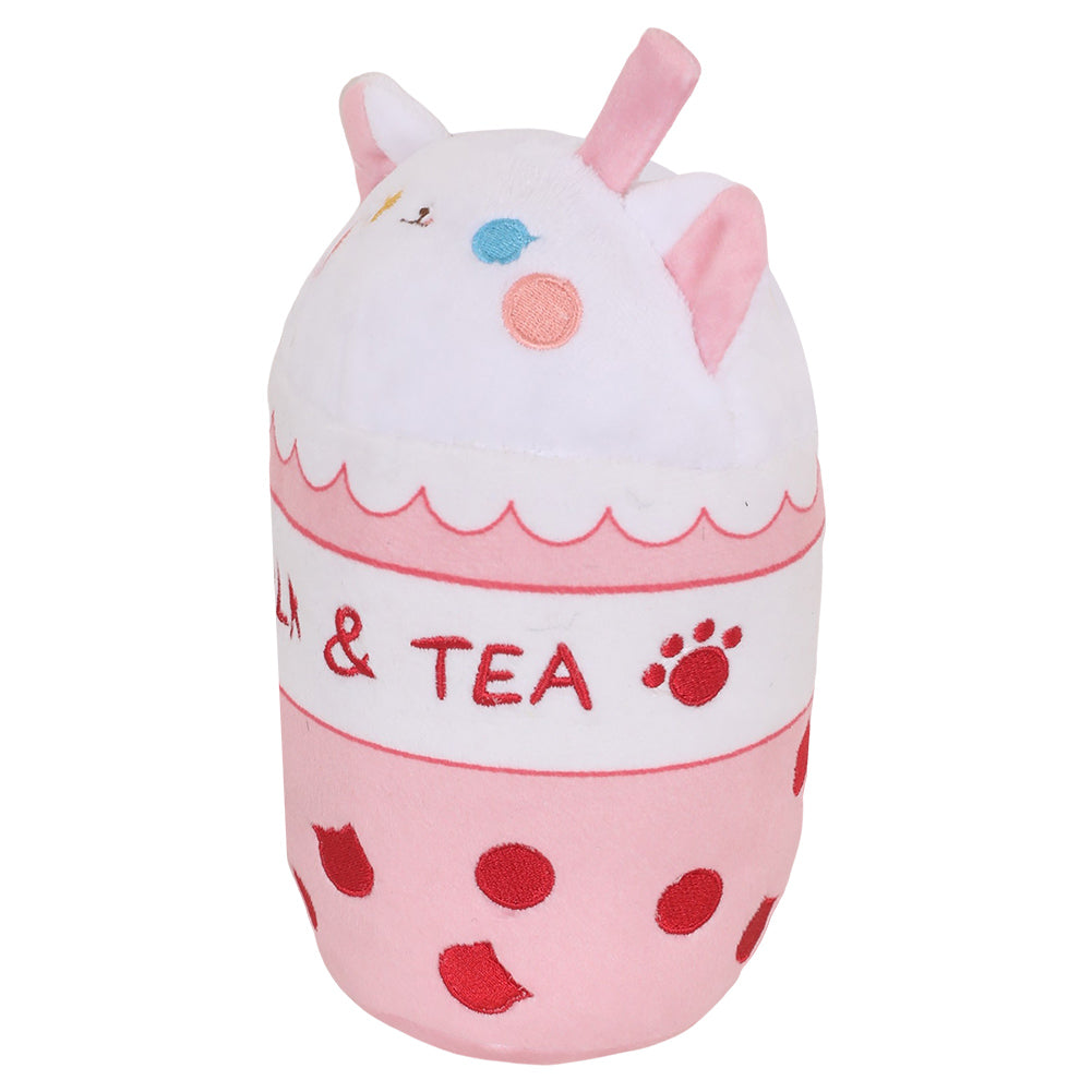 20CM Cartoon Pink Milk Tea Cat Cup-Sape Plush Toys Soft Stuffed Animals Dolls Mascot Birthday Xmas Gift-Original