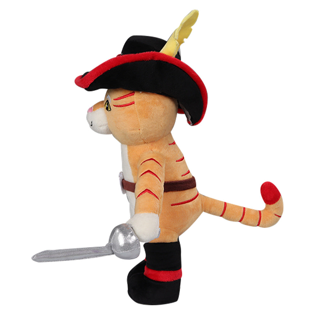 Cat With Sword Plush Toys Soft Stuffed Animal Dolls Mascot Birthday Xmas Gift Halloween Props