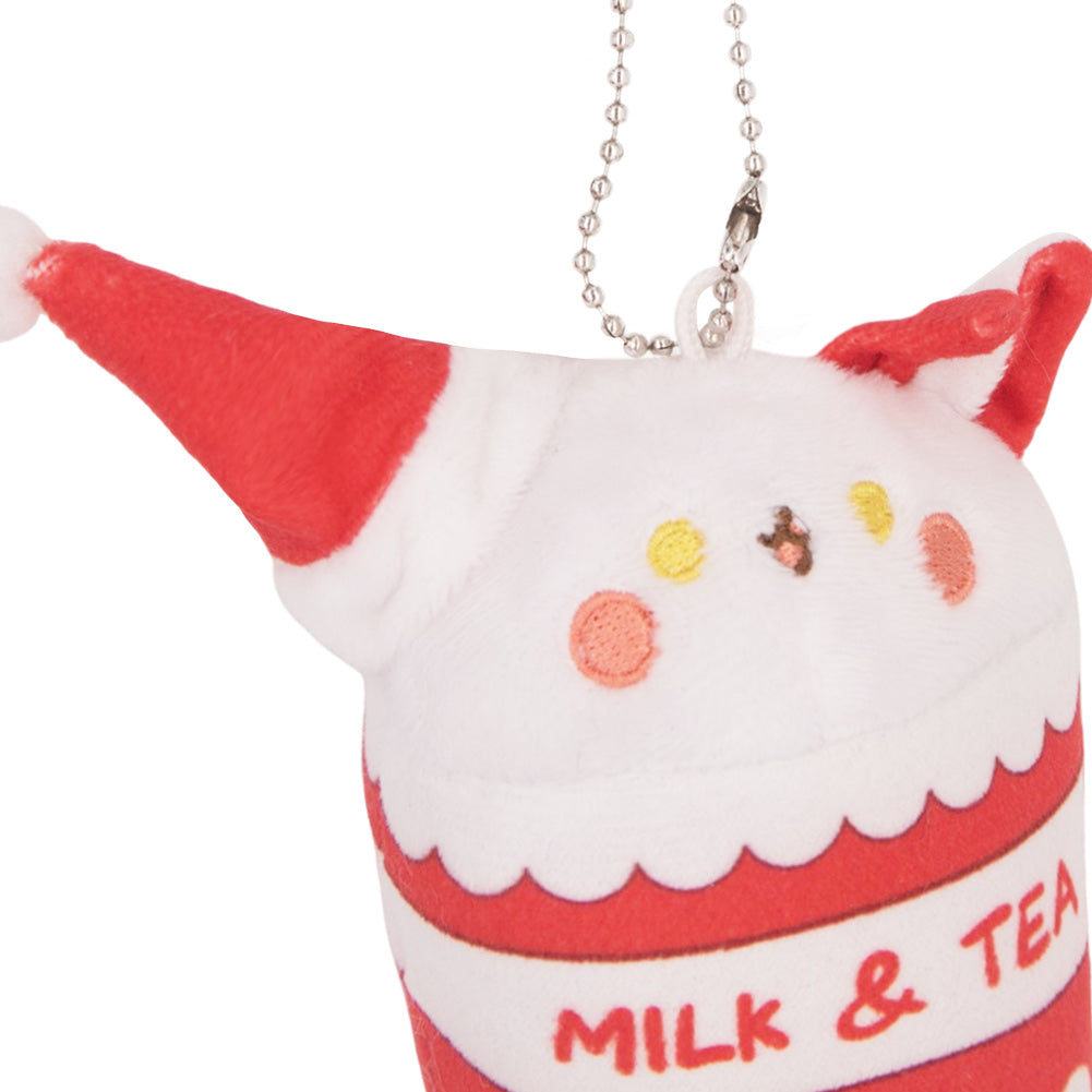 35CM Christmas Milk Tea Cat Plush Toys Cartoon Soft Stuffed Animals Dolls Mascot Birthday Xmas Gift Key Chain-Original