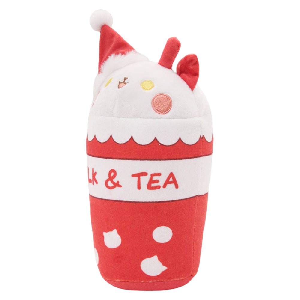 35CM Christmas Milk Tea Cat Plush Toys Cartoon Soft Stuffed Animals Dolls Mascot Birthday Xmas Gift Key Chain-Original
