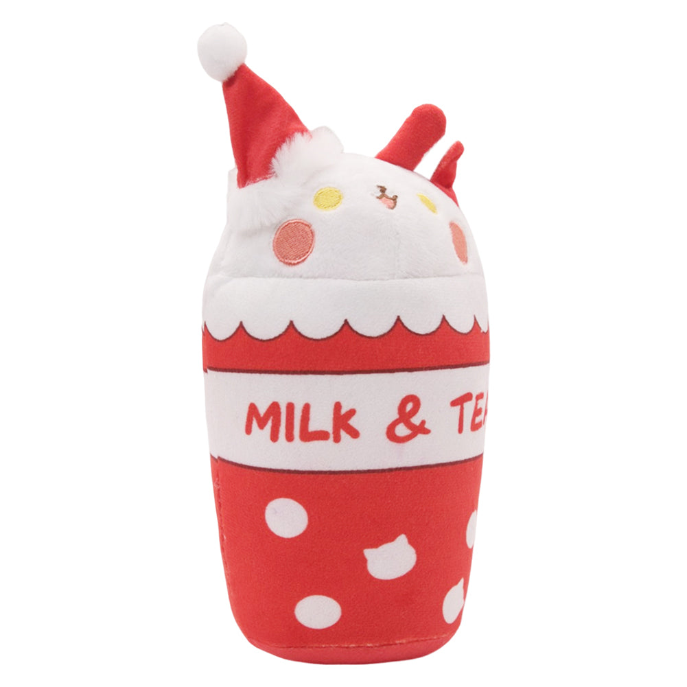 35CM Christmas Milk Tea Cat Plush Toys Cartoon Soft Stuffed Animals Dolls Mascot Birthday Xmas Gift Key Chain-Original