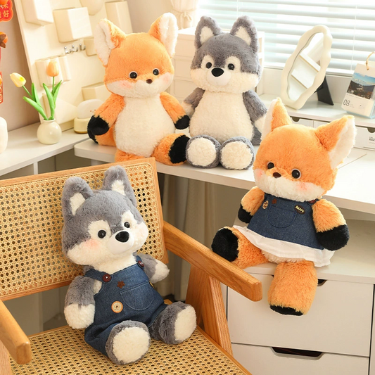 50CM Kawaii Bear Rabbit Cat Fox Dog Wolf Elephant Soft Stuffed Dolls Animals Plush Toys For Kids Xmas Gift Home Decor