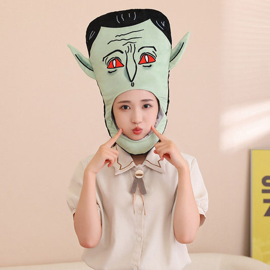46CM Green Vampires Headgear Horror Decor Hat Party Headwear Stuffed Mascot Festival Halloween Gift Photo Prop