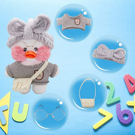 Cartoon Yellow Duck Soft Toy Coat Christmas Kawaii Toy Birthday Gift For Kids Baby Mascot Halloween Xmas Dolls Gifts Stuffed Animals