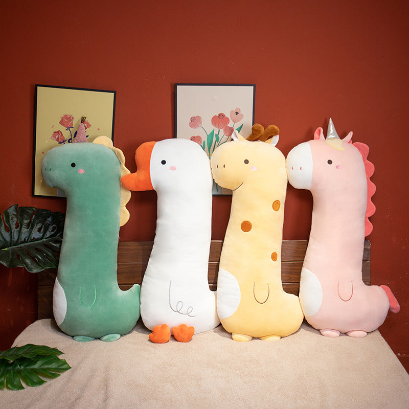 120CM Geese Dinosaur Giraffe Unicorn Sleep Pillow Plush Toys Cartoon Soft Stuffed Animal Dolls Mascot Birthday Xmas Gift
