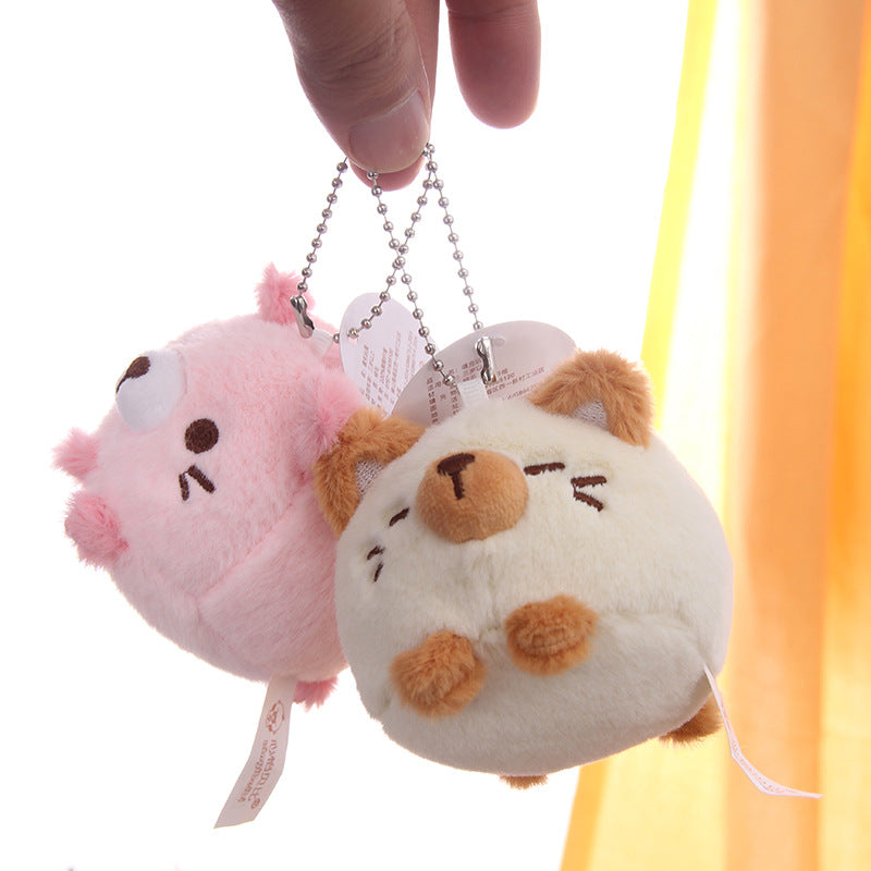 6Pces Cute Cat Plush Keychain Soft Plush Toys Stuffed Animal Dolls Birthday Xmas Gift Wallet Bag Accessories Props