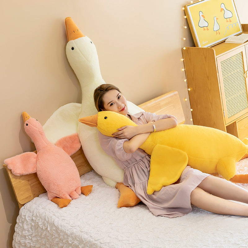 120CM Fat Geese Long Animal Pillow Plush Toys Cartoon Swan Soft Stuffed Dolls Mascot Birthday Xmas Gift