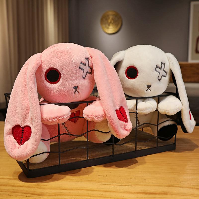 Reborn Rabbit Plush Toys Cartoon Soft Stuffed Animals Dolls Mascot Birthday Xmas Gift Pink Halloween Decor