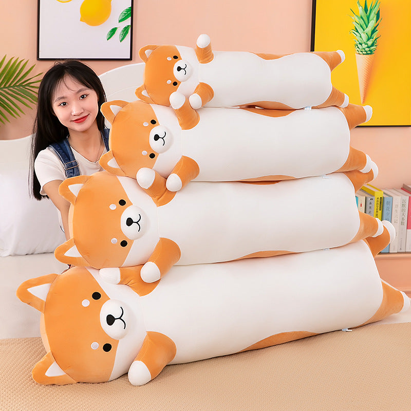 90CM Long Dog Plush Toys Long Body Pillow Cartoon Stuffed Animals Soft Doll Pillows Gifts For Kids Girls