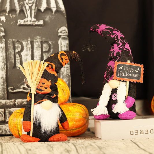 22CM Halloween Pumpkin Spider The Gnome Figurine Dolls Toy Xmas Gifts Mascot Festival Home Decor
