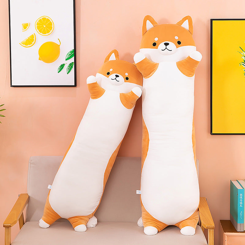 90CM Long Dog Plush Toys Long Body Pillow Cartoon Stuffed Animals Soft Doll Pillows Gifts For Kids Girls