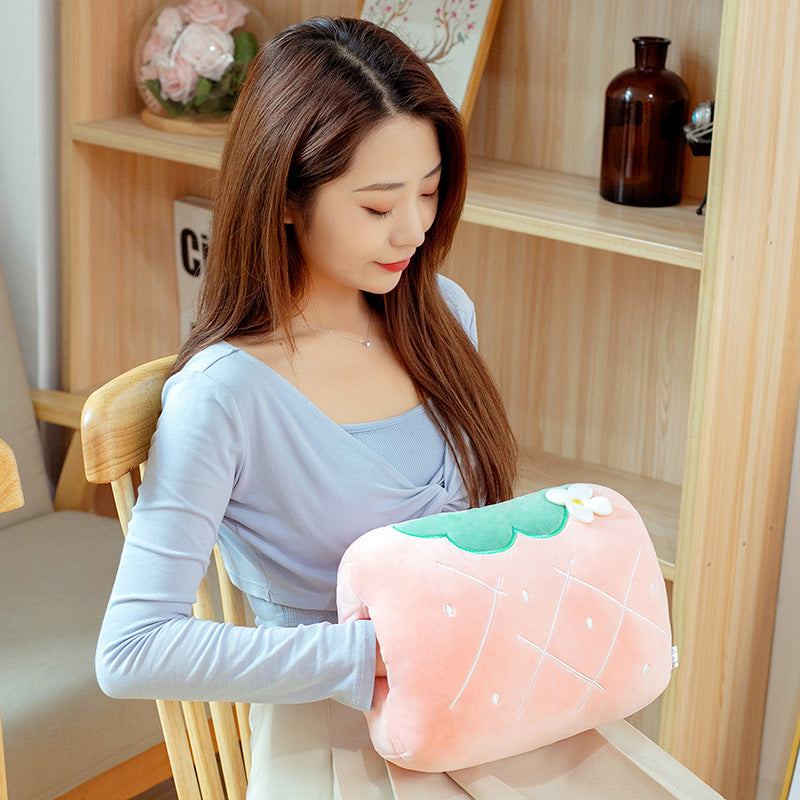 32CM Crocodile Carrot Strawberry Unicorn Plush Hand Warmers Bag Cute Cartoon Soft Animals Dolls Pillow Winter Expressive Gift