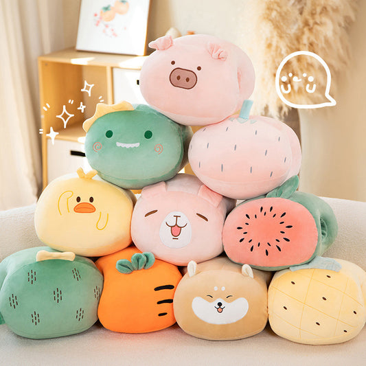 23CM Animals Dolls Cute Cartoon Plush Dinosaur Hand Warmers Bag Soft Plush Pillow Winter Expressive Gift For Kids Adult