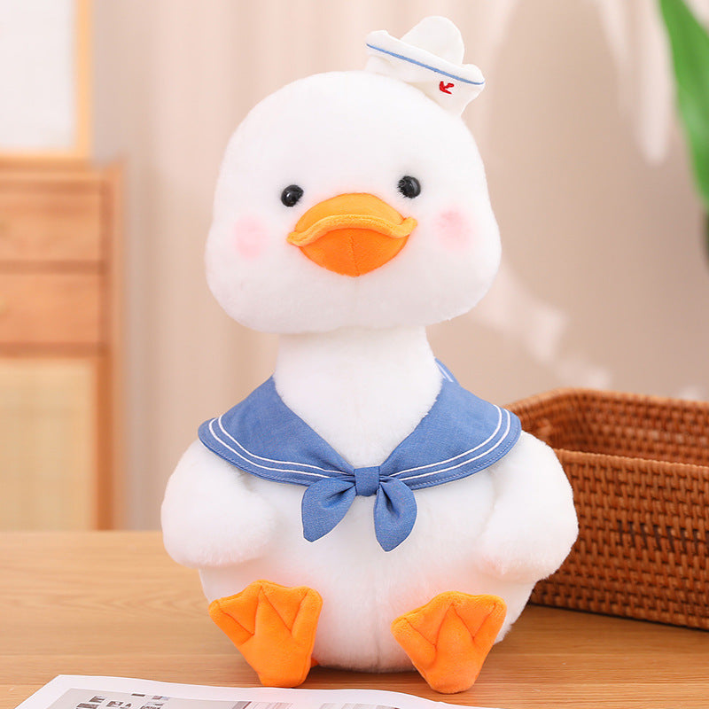 55CM Kawaii Duck With Scarf Hat Plush Toys Cartoon Geese Soft Stuffed Animal Dolls Mascot Birthday Xmas Gift