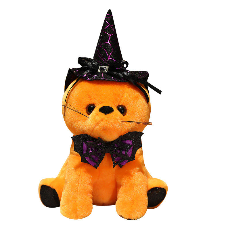 28CM Ghost Cat Plush Toys Cartoon Soft Stuffed Animals Dolls Mascot Birthday Xmas Gift Halloween Decor