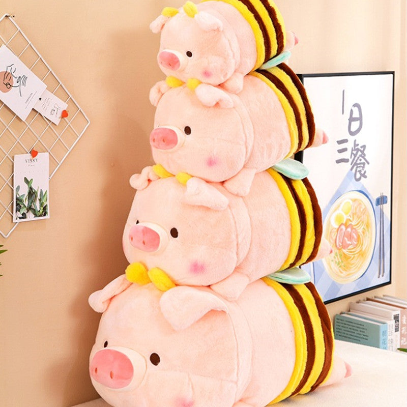70CM Pink Pat Bee Pig Plush Toys Soft Stuffed Farm Animals Dolls For Kids Xmas Gift Home Decor