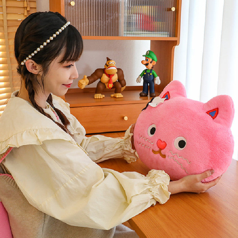 40CM Pink Cat Pillow Plush Toys Cartoon Soft Stuffed Animals Dolls Mascot Birthday Xmas Gift For Kids