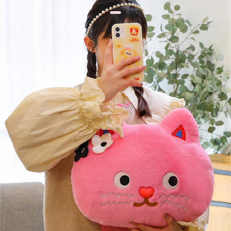40CM Pink Cat Pillow Plush Toys Cartoon Soft Stuffed Animals Dolls Mascot Birthday Xmas Gift For Kids