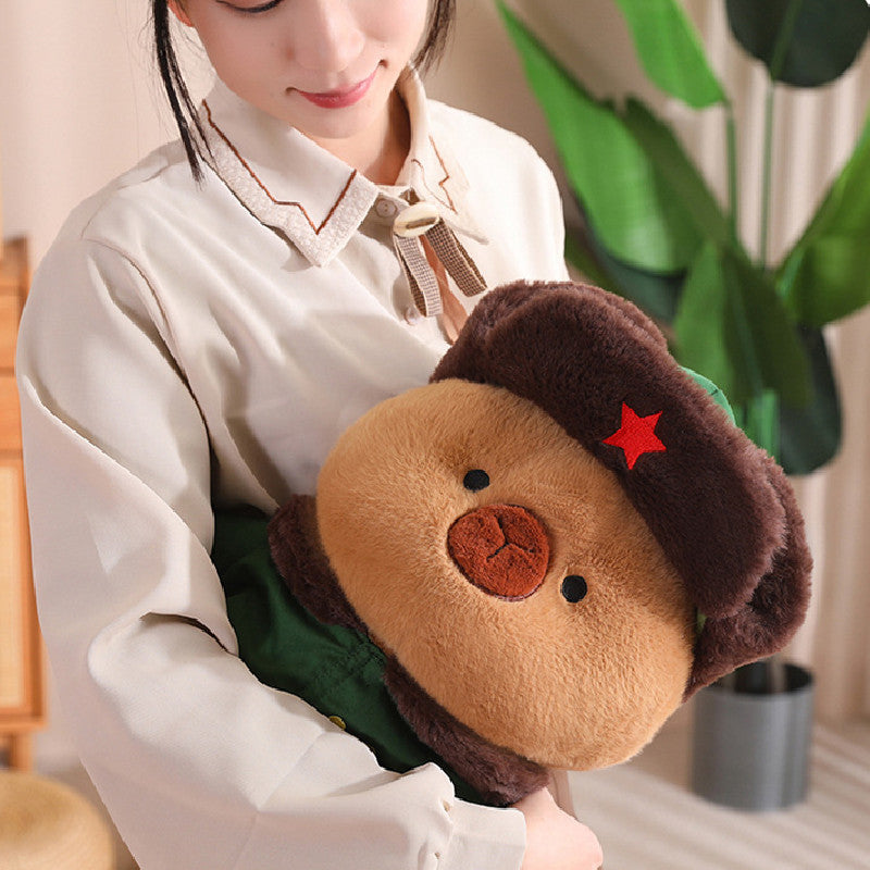 40CM Cute Capybara Winter Green Coat Stuffed Animal Plush Toy Dolls Gift For Kids Baby Mascot Xmas Gifts