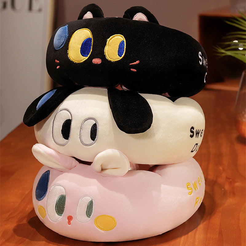 Cute Cartoon Big Eyes Soft Stuffed Animals U-Shaped Pillow Travel Cushion Birthday Xmas Gift