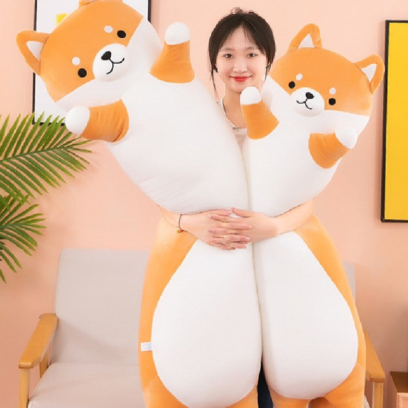 90CM Long Dog Plush Toys Long Body Pillow Cartoon Stuffed Animals Soft Doll Pillows Gifts For Kids Girls
