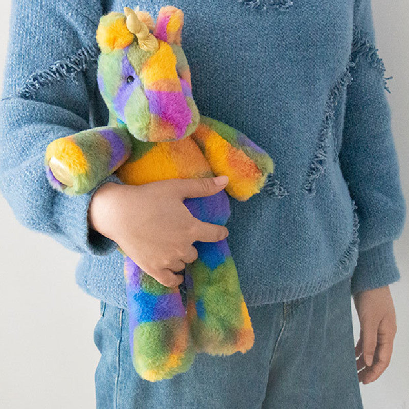55CM Colorful Unicorn Stuffed Animal Pillows Toy Cartoon Soft Stuffed Animals Dolls Mascot Birthday Xmas Gift
