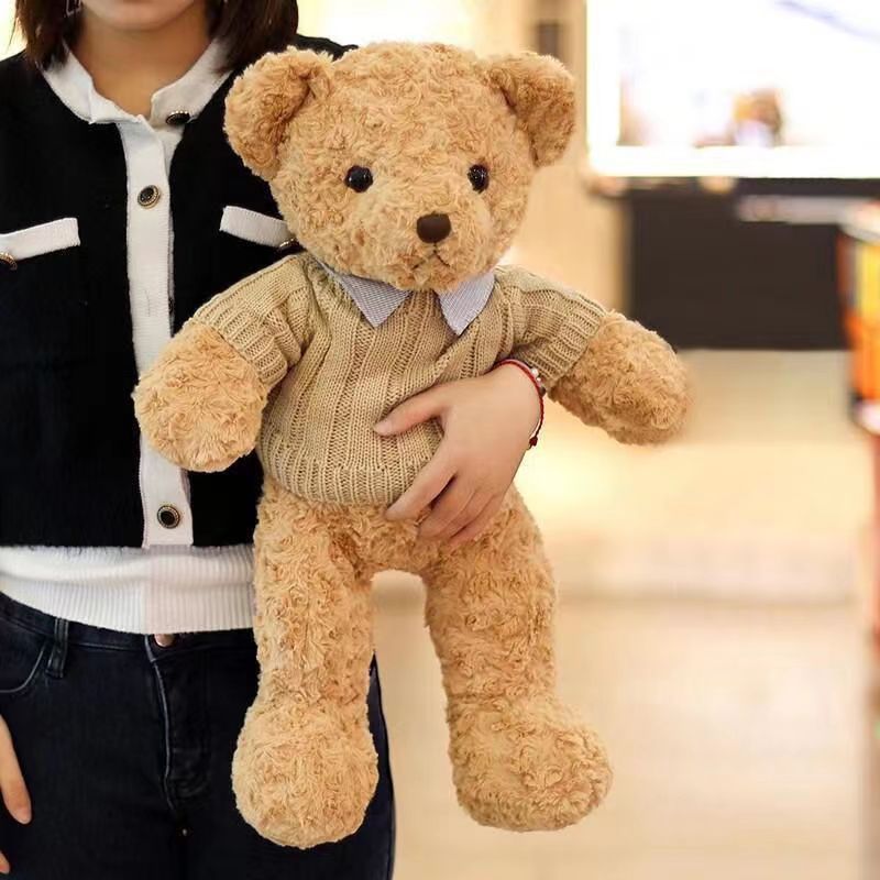 40CM Sweater Bear Plush Toys Cartoon Soft Stuffed Animals Dolls Mascot Xmas Kids Valentine's Day Gift