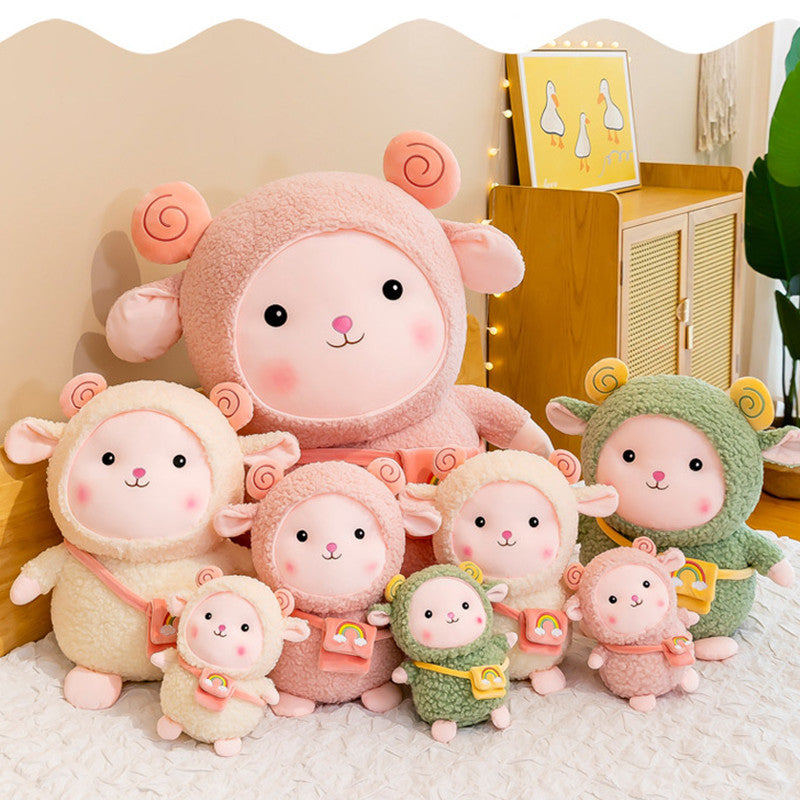 22CM Rainbow Sheep Plush Toy Pillow Soft Stuffed Animal Doll Birthday Gift For Kids Baby Mascot Halloween Xmas Gifts