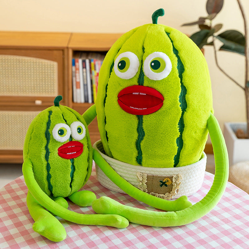 32CM Funny Watermelon Fruit Stuffed Doll Plush Toy Soft Birthday Gift For Kids Mascot Home Decor