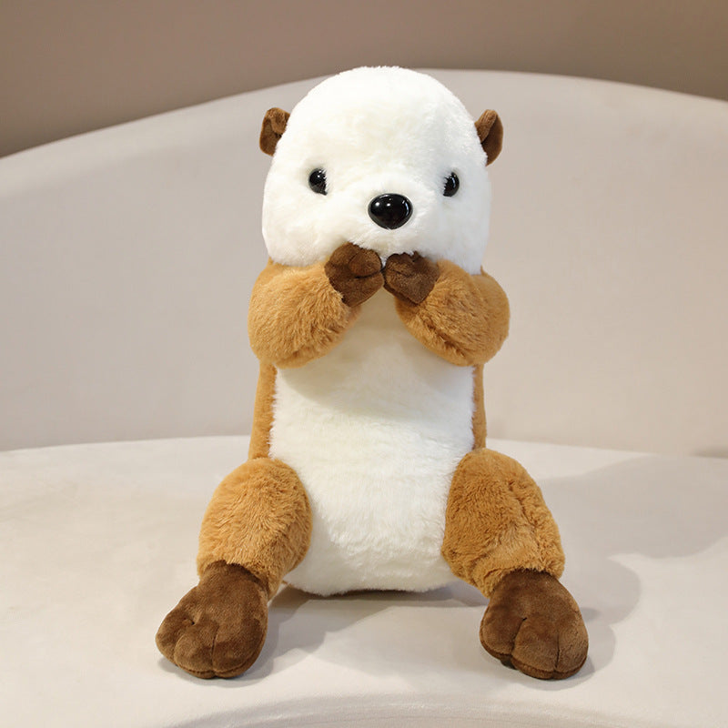 46CM Carton Sea Otter Stuffed Animal Soft Plush Dolls Toy Birthday Gift For Kids Baby Mascot Xmas Gifts Halloween Decor