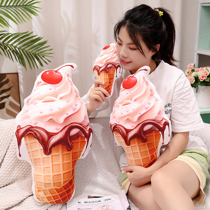 45CM Kawaii Fruit Ice Cream Dessert Dolls Soft Food Creative Simulation Plush Toy Stuffed Birthday Gift