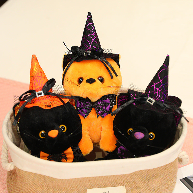 28CM Ghost Cat Plush Toys Cartoon Soft Stuffed Animals Dolls Mascot Birthday Xmas Gift Halloween Decor